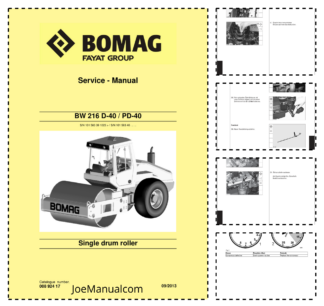 BOMAG BW 216 D-40 PD-40 Single drum roller Service Manual