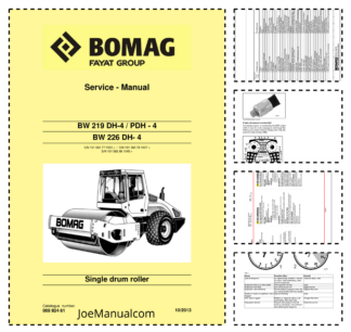 BOMAG BW 219 DH-4 PDH-4 BW 226 DH-4 Single drum roller Service Manual