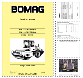 BOMAG BW 219 DH PDH-4 BW 226 DH PDH Roller Service Manual