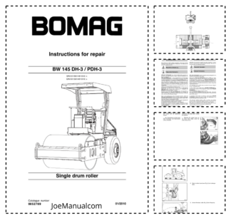 BOMAG BW145 DH-3 PDH-3 Single Drum Roller Repair Manual