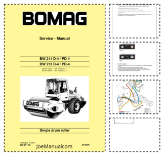 BOMAG BW211 BW213 D-4 PD-4 Single Drum Roller Service Manual