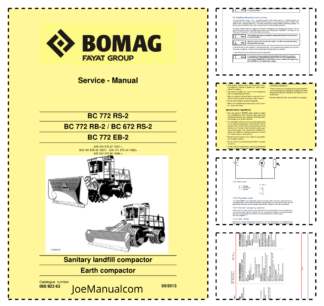 BOMAG VC 772 RS-2 BC 772 RB-2 BC 672 RS-2 BC 772 EB-2 Earth Compactor Service Manual
