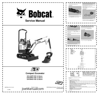 Bobcat E10 Compact Excavator Service Manual A33P B4PD B4K9