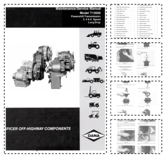 Clark Hurt DANA T12000 Series Powershift Long Drop 3 4 6 Speed Transmision Service Manual 2000y