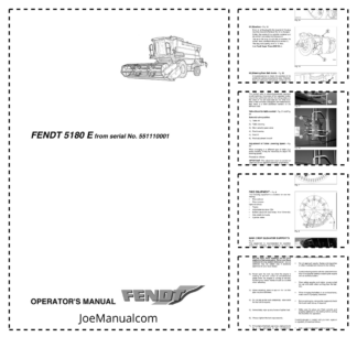 FENDT 5180E Combine Operators Manual SN from 551110001