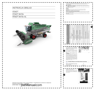 FENDT 9470x 9470x AL Combine Operation and Maintenance Manual PL