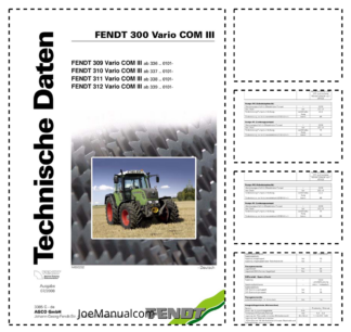 Fendt 300 Vario COM III Tractor Technical Data DE