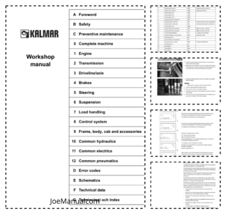KALMAR DCE 90-180 DCE 70-32E3 70-35E4 2006- Forklift Workshop Manual