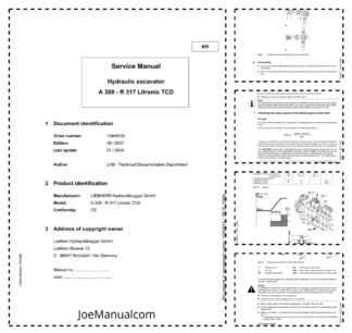 Liebherr A309-R317 Litronic TCD Excavator Service Manual