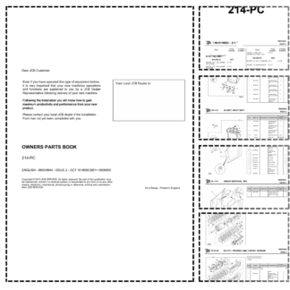 JCB 214-PC T2-Perkins Backhoe Parts Catalog SN M0903951-0906999 9800/9844-2