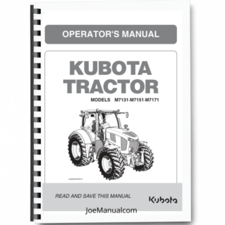 Kubota M7001 M7131 M7171 Tractor Operators Manual EN Printed Book