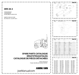Ammann ARX 26-2 Tandem Roller Parts Catalog SN 3033765 and UP