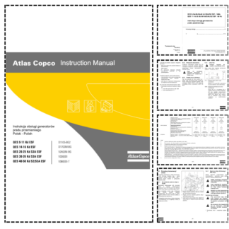 Atlas Copco QES 9-11 14-16 20-25 30-35 40-50 Kd ESF S2 S3A Generator Operation Manual PL