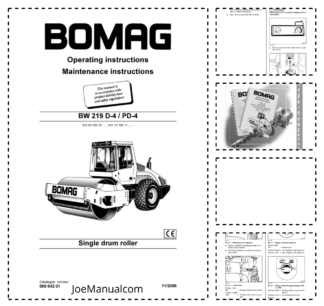 BOMAG BW 219 D-4 PD-4 Roller Operation and Maintenance Manual
