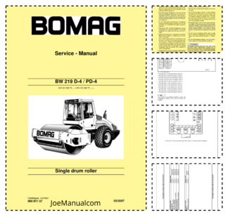 BOMAG BW 219 D-4 PD-4 Single Drum Roller Service Manual
