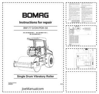 BOMAG BW177 D DH PDH-50 Single Drum Roller Repair Manual