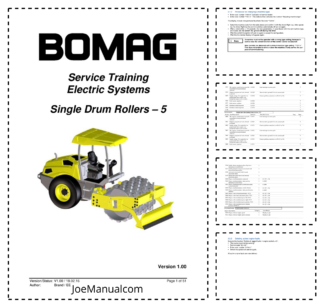 BOMAG Sindle Drum Rollers - 5 Electrical Systems Service Manual