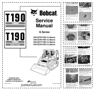 Bobcat T190 Turbo HF G Series Track Loader Service Manual SN 5270 5279 5277 5278