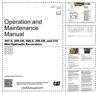 CAT 307.5, 308 CR 308.5 309CR 310 Excavator Operation and Maintenance Manual G Serie