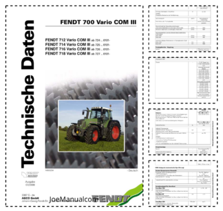 Fendt 700 Vario COM III Tractor Technical Data DE