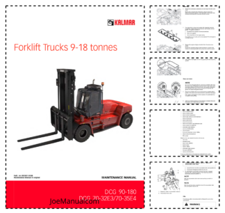 KALMAR DCG 90-180 70-32E3 70-35E4 9-18 Tones Forklift Trucks Maintenance Manual