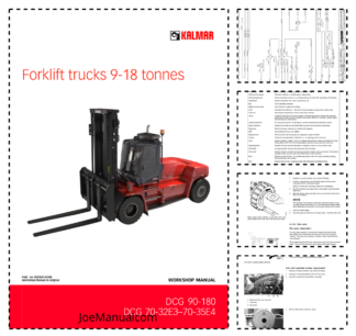 KALMAR DCG 90-180 70-32E3 70-35E4 9-18 Tonnes Forklift Trucks Workshop Manual