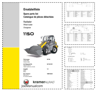 Kramer 1150 Wheel Loader Parts Catalog SN 347040001 v1.2