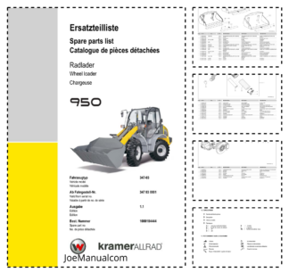 Kramer 950 Wheel Loader Parts Catalog SN 347030001 v1.1