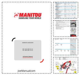 Manitou MT 1440 1840 100P ST4 S1 Telehandler Operation Manual PL