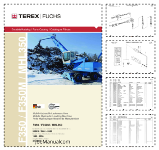 Terex F350 F350M MHL350 Material Handler Parts Catalog SN 350110 0001-0189 v31.03.09