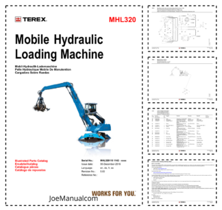 Terex MHL320 Material Handler Parts Catalog SN MHL320110 1142-xxxx v5.0
