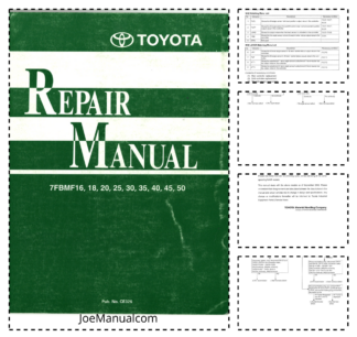 Toyota 7FBMF 16-50 Forklift Repair Manual