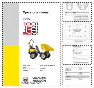 Wacker Neuson 1001 1501 1601 2001 Dumper Operators Manual v1.1