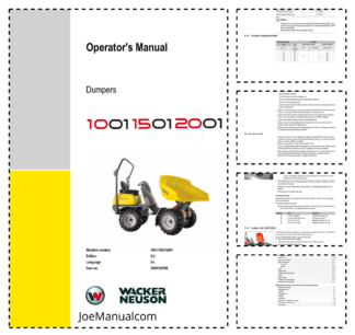 Wacker Neuson 1001 1501 2001 Dumper Operators Manual v3.0