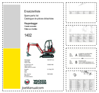 Wacker Neuson 1402 Excavator Parts Catalog SN 1339000 1998 v2.4
