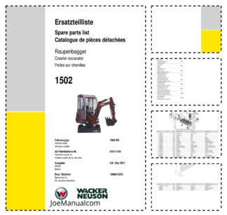 Wacker Neuson 1502 Excavator Parts Catalog SN 01011496 v3.6