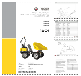 Wacker Neuson 1601 Dumper Parts Catalog SN AB160001F WNCD0106CPAL00160 v3.6