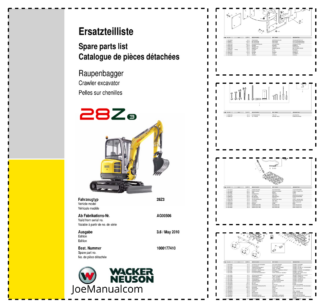 Wacker Neuson 28Z3 Excavator Parts Catalog SN AG00506 v3.6