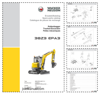 Wacker Neuson 38Z3 EPA3 Excavator Parts Catalog SN AG00573 WNCE0701KPAL00160 v7.2
