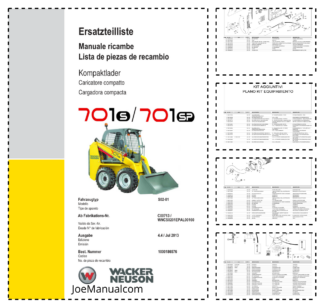 Wacker Neuson 701s 701sp Skidsteer Parts Catalog SN C00713 WNCS0201EPAL00160 v4.4