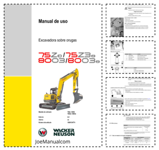 Wacker Neuson 75Z3 75Z32 8003 80032 Excavator Operation Manual v4.0 ES