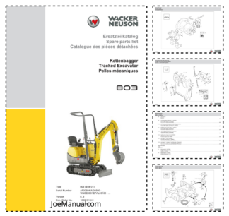Wacker Neuson 803 Excavator Parts Catalog AF00894 AI00500 WNCE801EPAL00160 v8.3