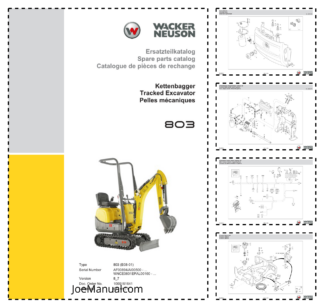 Wacker Neuson 803 Excavator Parts Catalog SN AF00894 AI00500 WNCE0801EPAL00160 v8.7