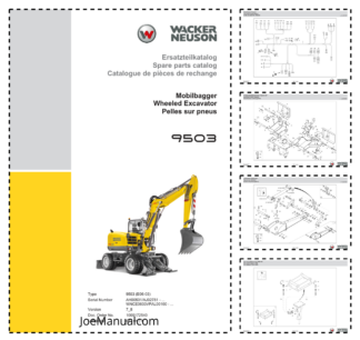 Wacker Neuson 9503 Wheel Excavator Parts Catalog SN AH00501 AJ02781 WNCE0603VPAL00160 v7.8