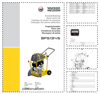 Wacker Neuson BFS1345 Floor Saw Parts Catalog v100