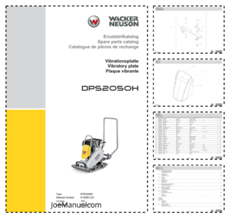 Wacker Neuson DPS205OH Vibratory Plate Parts Catalog v100