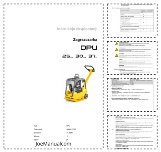 Wacker Neuson DPU 25 30 37 Compactor Operation Manual PL