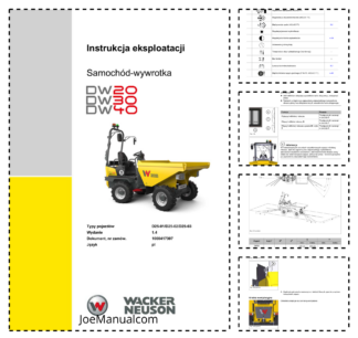 Wacker Neuson DW20 DW30 DW40 Dumper Operation Manual v1.4 PL