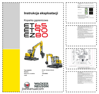 Wacker Neuson ET65 ET90 EZ80 Excavator Operation Manual v1.5 PL