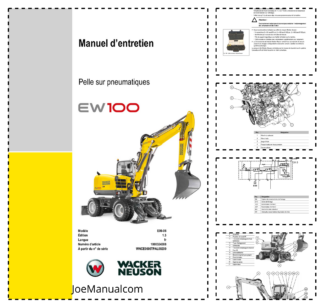 Wacker Neuson EW100 Excavator Operation and Maintenance Manual FR v1.3
